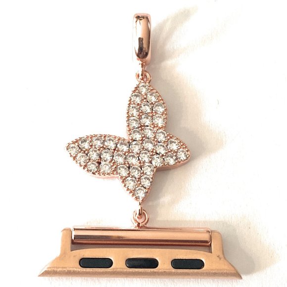 Bling Apple Watch Rose  Charm Pendant Adapter Chain Necklace 38/40/41/42/44/45mm - Picture 2 of 3